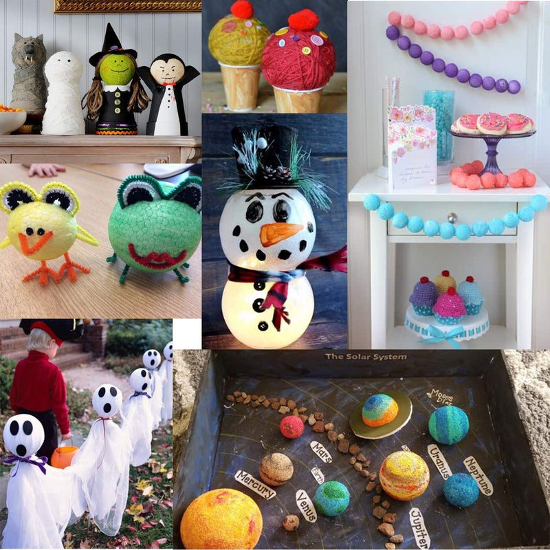 Crafare 15pc 3 Inch Craft Foam Balls Polystyrene Arts Decoration Balls for Holiday Christmas Household School Modeling Science Projects - Image 3